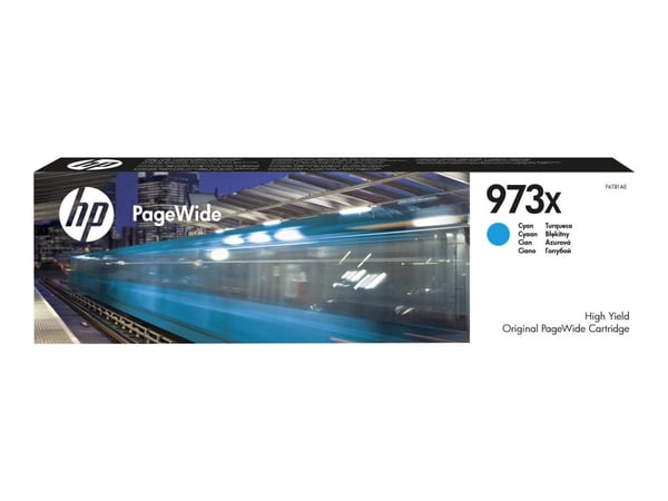 HP 973X - Høy ytelse - cyan - original - PageWide - blekkpatron - for PageWide Managed P55250; PageWide Pro 452, 477, 552, 577, MFP 477