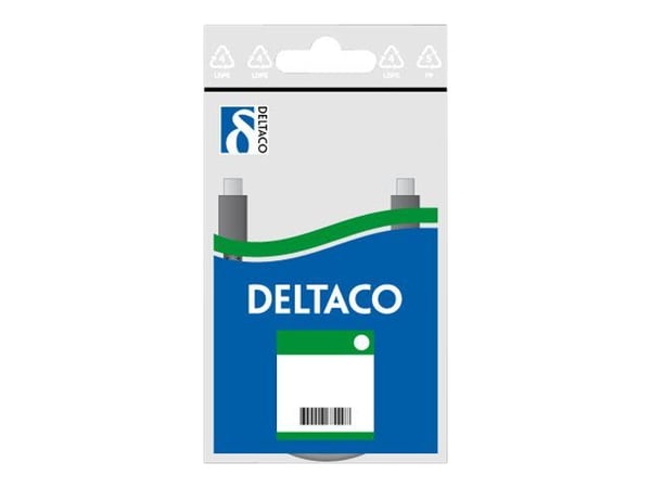 DELTACO TP-60AU - Liitäntäkaapeli - RJ-45 (uros) RJ-45 (uros) - 50 cm - UTP - CAT 6a - halogeeniton - harmaa