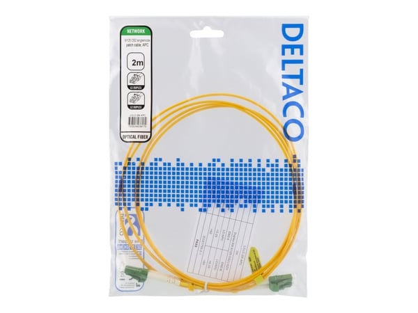 DELTACO - Nettverkskabel - LC/APC-enkeltmodus (hann) til LC/APC-enkeltmodus (hann) - 2 m - fiberoptisk - 9 / 125 micron - OS2