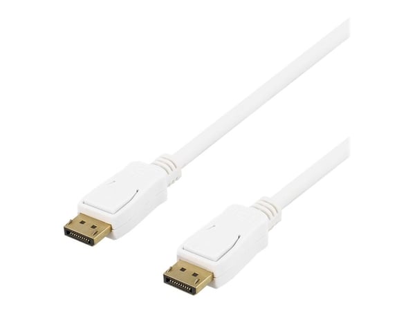 DELTACO DP-1021D - Skjermkabel - DisplayPort (hann) til DisplayPort (hann) - DisplayPort 1.2 - 2 m - hvit