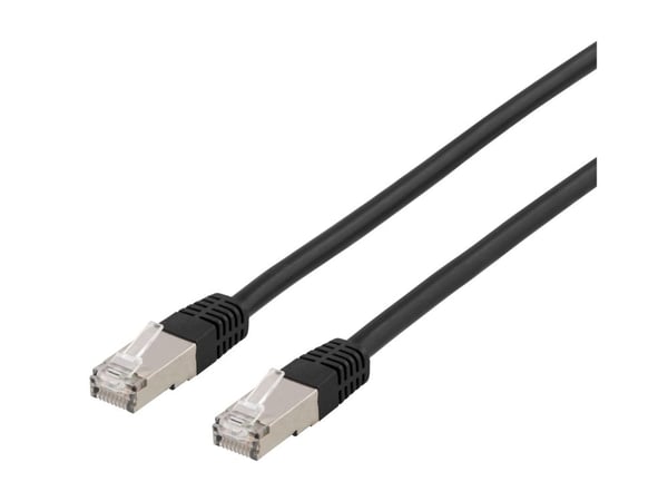DELTACO STP-611SAU - Koblingskabel - RJ-45 (hann) til RJ-45 (hann) - foliebelagt uskjermet tvinnet kabelpar (F/UTP) - CAT 6a - svart