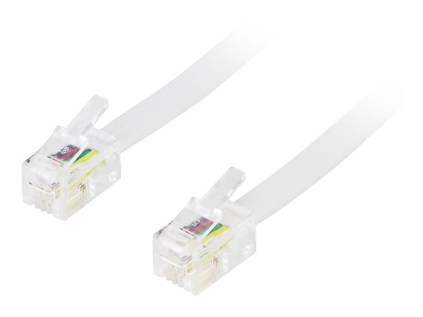DELTACO DEL-154D - Nettverkskabel - RJ-10 (hann) til RJ-10 (hann) - 1.5 m - hvit
