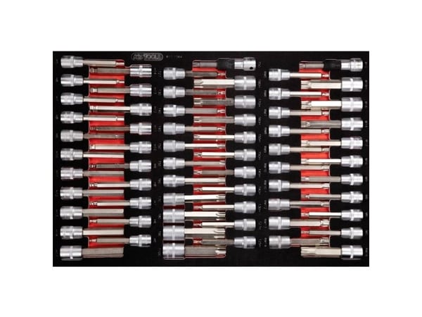 KS TOOLS Werkzeuge-Maschinen GmbH 1/2" bitsats i skumplastinsats, 64 delar (811.1064)