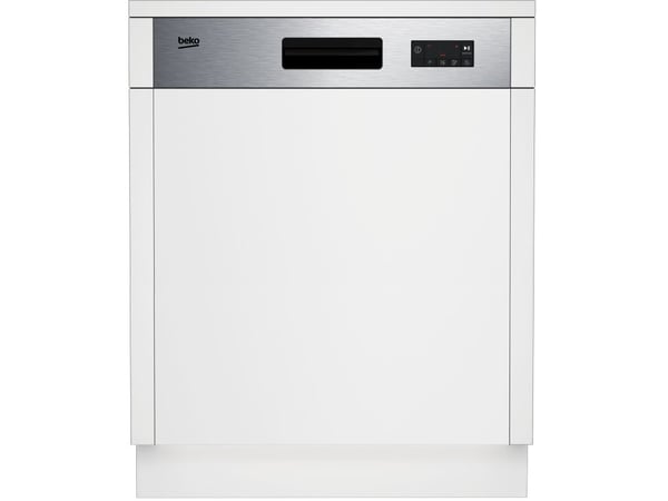 Beko BDSN15422X, Halvveis innebygget, Full størrelse (60 cm), Rustfritt stål, Svart, Knapper, LED