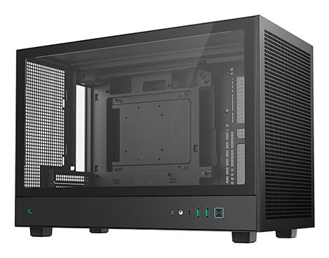 DeepCool CH260 - Mikro - micro ATX - sidepanel med vindu (herdet glass) - ingen strømforsyning (ATX / PS/2) - svart - USB/lyd