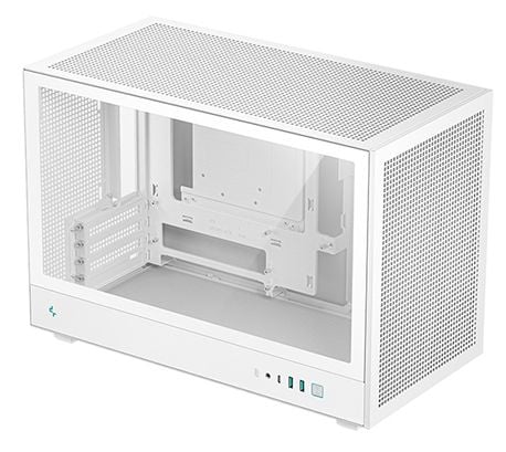 DeepCool CH260 WH - Mikro - micro ATX - sidepanel med vindu (herdet glass) - ingen strømforsyning (ATX / PS/2) - hvit - USB/lyd
