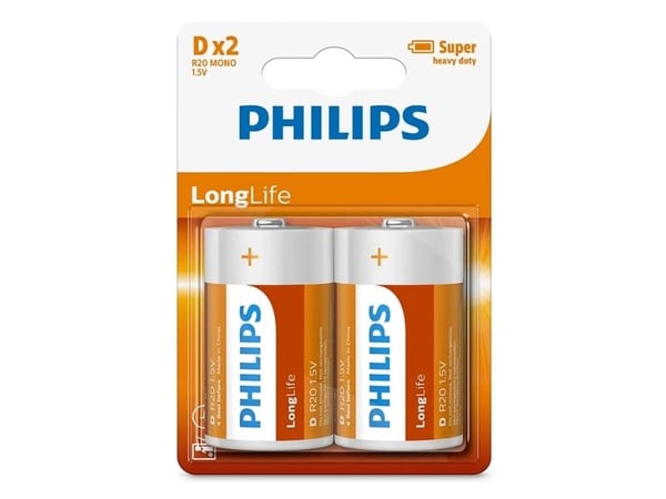 Philips LongLife R20L2B - Batteri 2 x D - Kul-sink