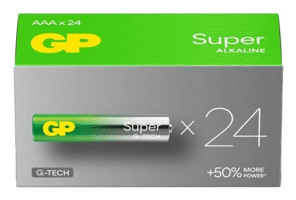 GP Batteries Super Alkaline 03024AETA-B24, Kertakäyttöinen akku, AA, Alkali, 1,5 V, 24 kpl, -20 - 50 °C