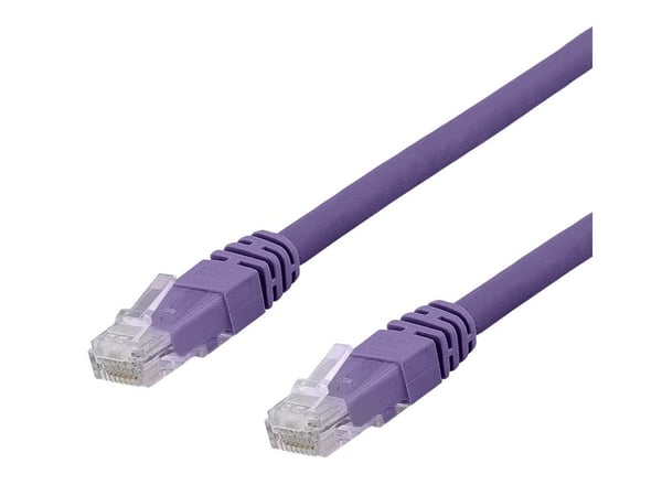 DELTACO - Koppeledning - RJ-45 (hann) til RJ-45 (hann) - 1 m - UTP - CAT 6a - halogenfri, formet - lilla