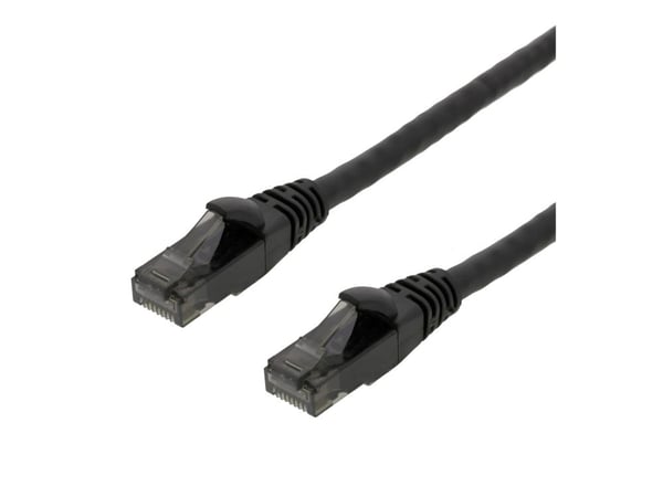 DELTACO - Koblingskabel - RJ-45 (hann) til RJ-45 (hann) - 2 m - UTP - CAT 6 - halogenfri, formstøpt, uten hindringer, flertrådet - svart