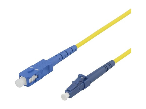 DELTACO LCSC-83 - Nettverkskabel - LC-enkeltmodus (hann) til SC-enkeltmodus (hann) - 3 m - fiberoptisk - 9 / 125 micron - OS1/OS2