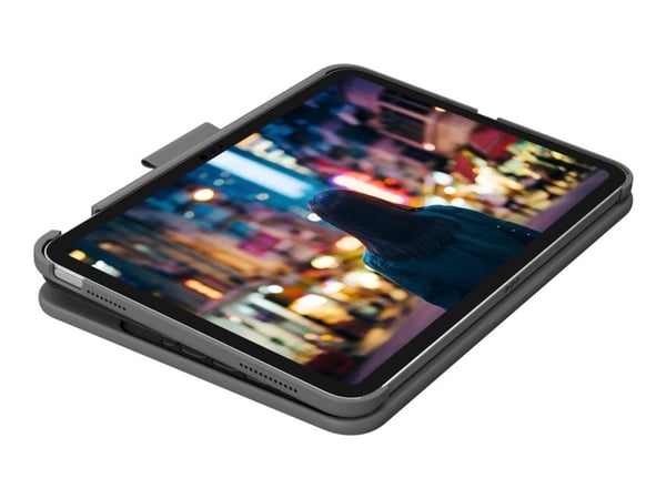 Logitech Slim Folio - Tastatur og folioveske - trådløs - Bluetooth LE - QWERTY - US International - Oxford-grå - for Apple 10.9-inch iPad (10. gene...