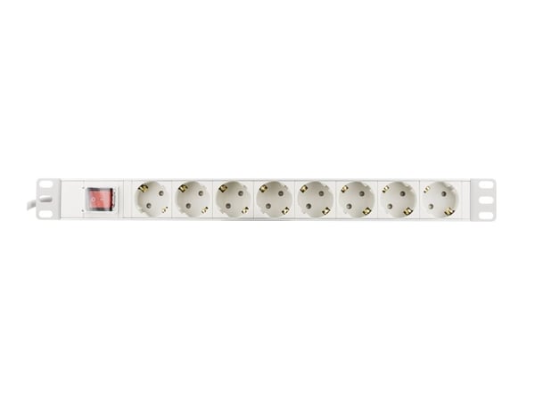 Deltaco GT-8531W, 3 m, 8 AC-pistorasia(a), Sisätila, Valkoinen, 4000 W, 482,6 mm
