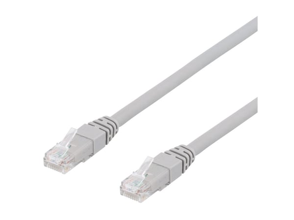DELTACO - Koblingskabel - RJ-45 (hann) til RJ-45 (hann) - 1 m - UTP - CAT 6 - halogenfri, formstøpt - grå (en pakke 50)