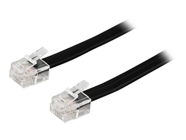 DELTACO DEL-160B - Telefonkabel - RJ-12 (hann) til RJ-12 (hann) - 3 m - svart