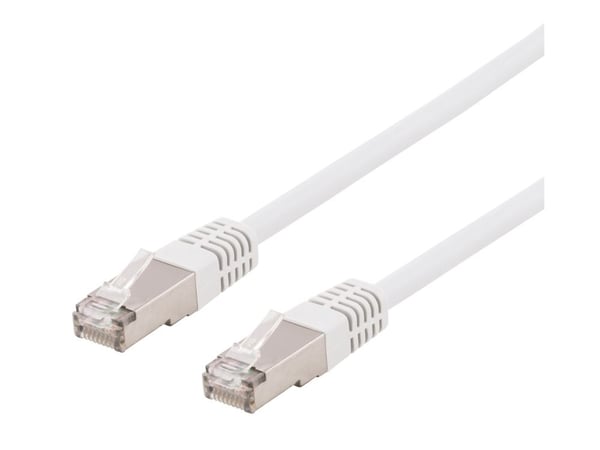 DELTACO SFTP-60VH - Koblingskabel - RJ-45 (hann) til RJ-45 (hann) - SFTP - CAT 6 - halogenfri, formstøpt - hvit