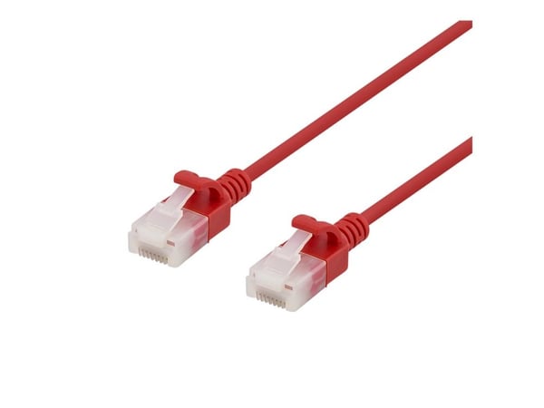 DELTACO - Nettverkskabel - RJ-45 (hann) til RJ-45 (hann) - 1 m - UTP - CAT 6a - halogenfri - rød