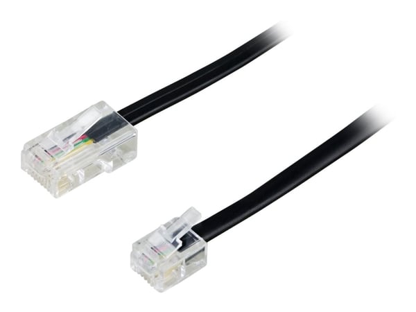 DELTACO DEL-1701S - Telefonkabel - RJ-45 (hann) til RJ-11 (hann) - 1 m - svart