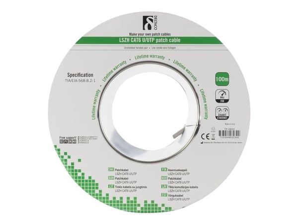 DELTACO TP-48SH - Bulkkabel - 100 m - UTP - CAT 6 - halogenfri - vit