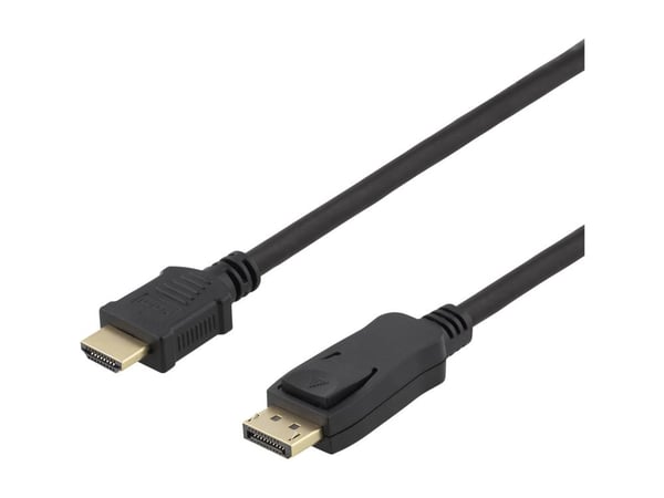 DELTACO DP-HDMI1100 - Adapterkabel - DisplayPort hann til HDMI hann - 10 m - svart