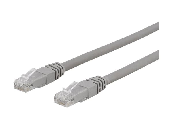 DELTACO - Koblingskabel - RJ-45 (hann) til RJ-45 (hann) - UTP - CAT 6a - halogenfri, formstøpt - grå