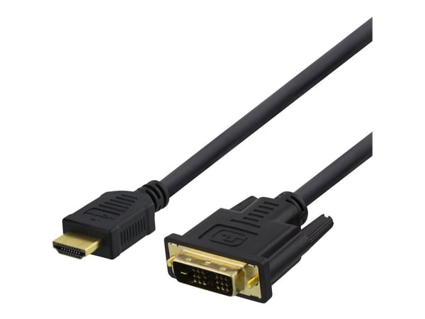 DELTACO HDMI-116D - Adapterkabel - HDMI hann til DVI hann - 7 m - svart - 1080p-støtte