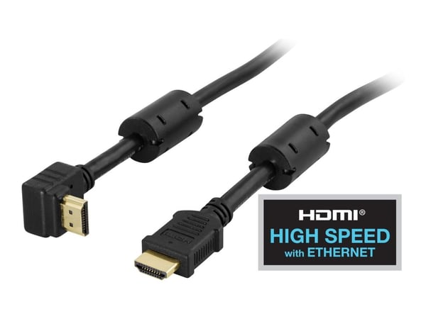 Deltaco HDMI-1020V - HDMI-kaapelin kulma