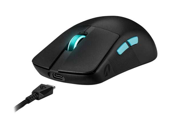 ASUS ROG Harpe Ace - Aim Lab Edition - mus - høyre- og venstrehåndet - optisk - 5 knapper - kablet, trådløs - USB 2.0, 2.4 GHz, Bluetooth 5.1 - USB...
