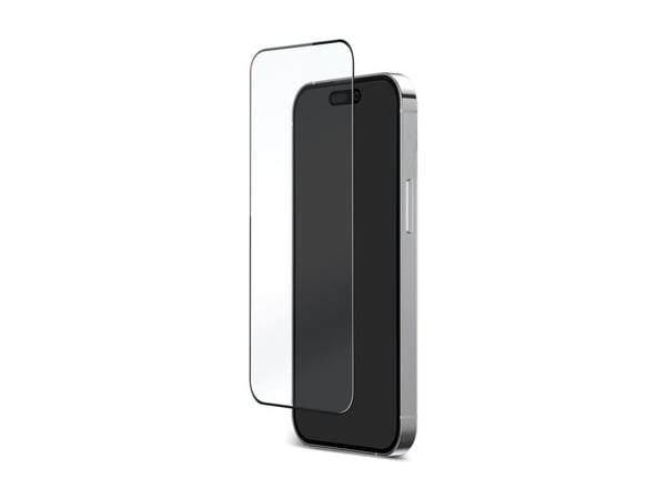 DELTACO - Skjermbeskyttelse for mobiltelefon - full dekning, 9H - 2.5D - glass - rammefarge svart - for Apple iPhone 15 Pro