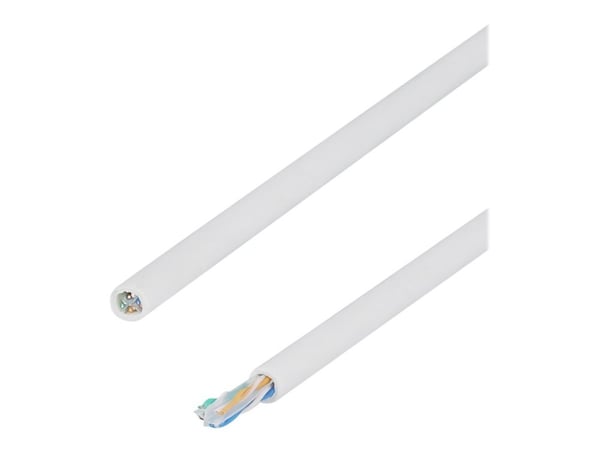 DELTACO - Bulkkabel - 100 m - UTP - CAT 6a - halogenfri, solid - vit
