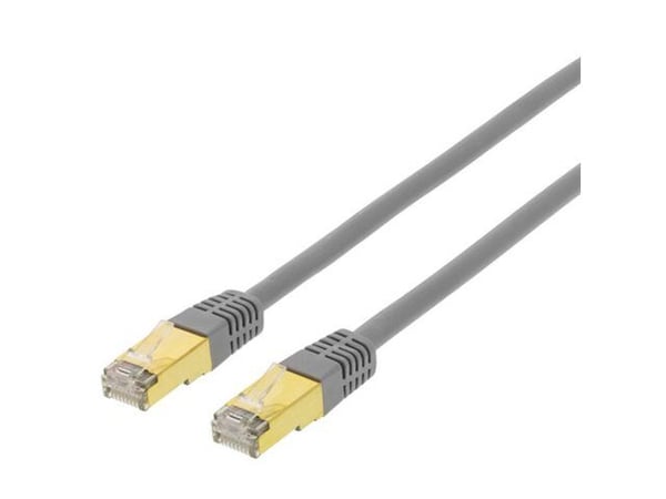DELTACO - Patch-kabel - RJ-45 (hane) till RJ-45 (hane) - 20 m - SFTP - CAT 7 - halogenfri - grå