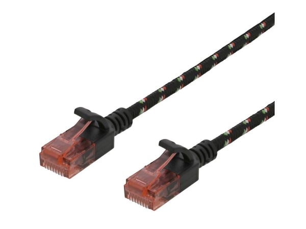 DELTACO - Koblingskabel - RJ-45 (hann) til RJ-45 (hann) - 1.5 m - UTP - CAT 6a - formstøpt, uten hindringer, flertrådet - svart