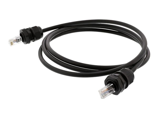 DELTACO SFTP-61AH-WP - Koblingskabel - RJ-45 (hann) til RJ-45 (hann) - 1 m - S/FTP - CAT 6a - svart