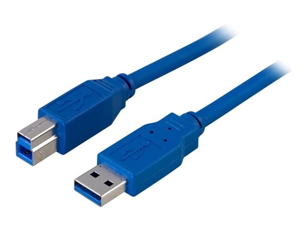 DELTACO USB3-120 - USB-kabel - USB Type B (hann) til USB-type A (hann) - USB 3.0 - 2 m - blå