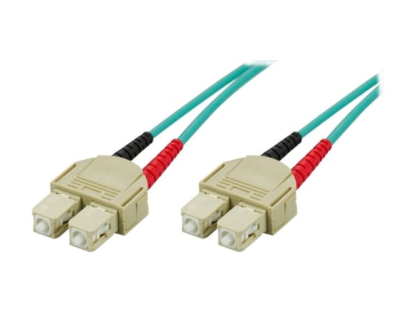 DELTACO - Nettverkskabel - SC flermodus (hann) til SC flermodus (hann) - 50 cm - 0.5 m - fiberoptisk - 50 / 125 mikroner - OM3
