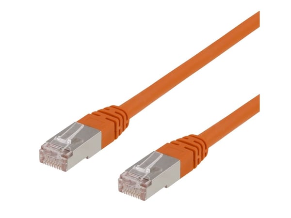 DELTACO STP-611-OR - Koblingskabel - RJ-45 (hann) til RJ-45 (hann) - 1.5 m - U/FTP - CAT 6 - med støvel, halogenfri, formstøpt - oransje