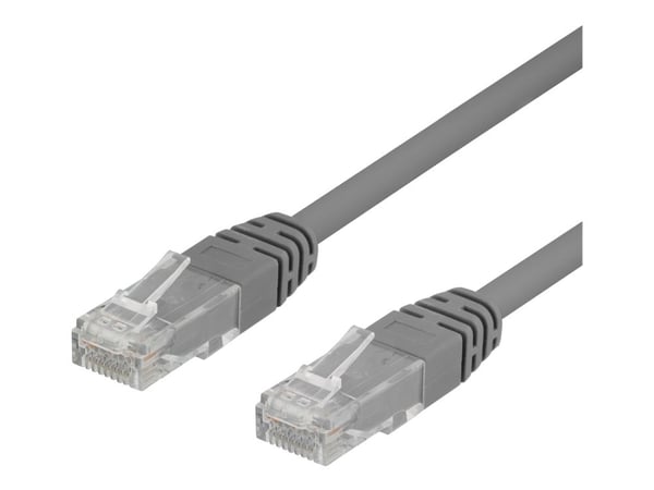DELTACO - Koblingskabel - RJ-45 (hann) til RJ-45 (hann) - 1 m - UTP - CAT 6 - halogenfri, formstøpt - grå (en pakke 50)