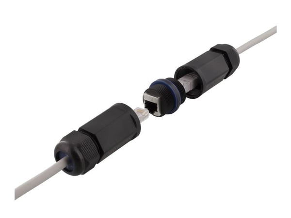 Deltaco LD-001, Cable boot, Musta, Kumi, Cat6, RJ45, 1 kpl