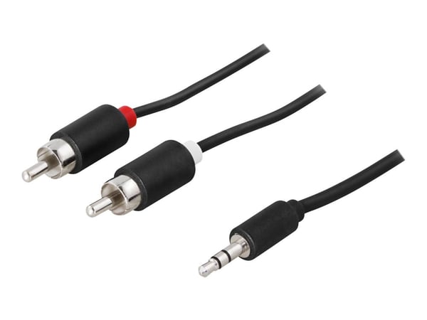 DELTACO - Lydkabel - RCA hann til mini-phone stereo 3.5 mm hann - 5 m - svart