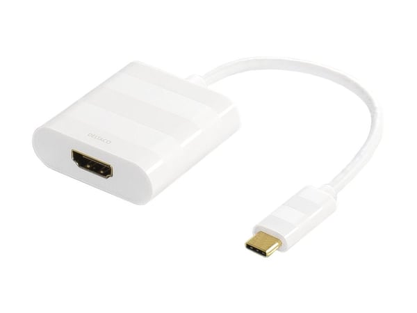 DELTACO USBC-HDMI1 - Extern videoadapter - USB-C 3.1 - HDMI - vit