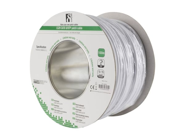 DELTACO TP-48SH - Bulkkabel - 100 m - UTP - CAT 6 - halogenfri - vit