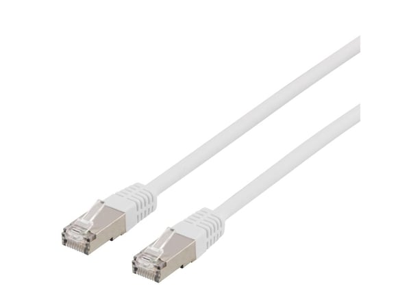 Deltaco U/FTP Cat6a laitekaapeli, LSZH, 2m, valkoinen, 2 m, Cat6a, U/UTP (UTP), RJ-45, RJ-45, Valkoinen