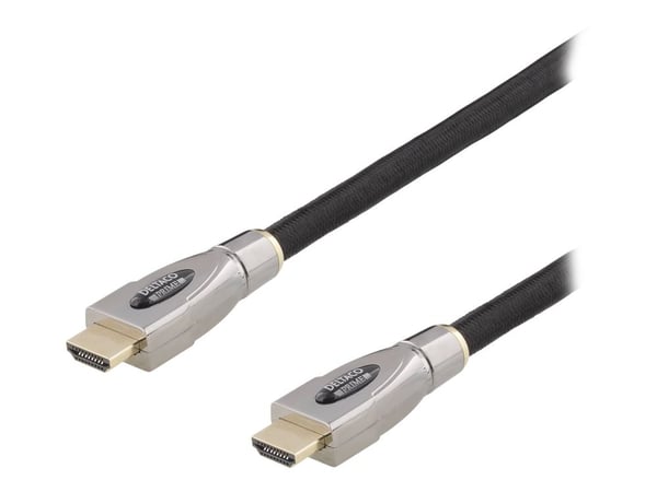 PRIME aktiv HDMI-kabel DELTACO, 5m Tekstil HDMI type A ma 4K svart / HDMI-4050