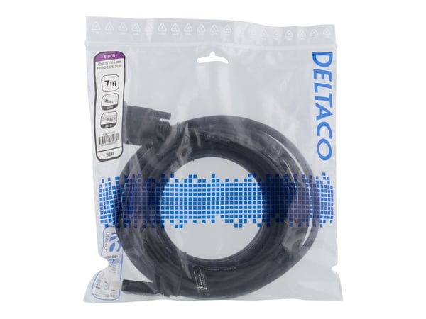 DELTACO HDMI-116D - Adapterkabel - HDMI hann til DVI hann - 7 m - svart - 1080p-støtte