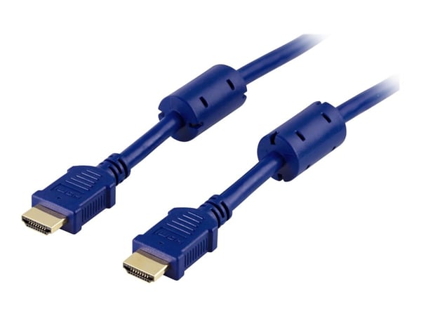 DELTACO HDMI-1020B - HDMI-kaapeli Ethernet - HDMI han til HDMI han - 2 m - blå