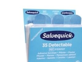 Plaster, Salvequick 35 Blue Detectable pakke a 6 stk