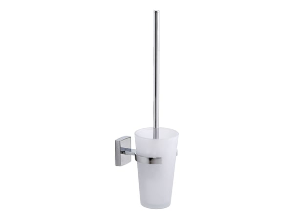 TESA 40260, Toalettbørste og holder, Kromfarget, Hvit, Metall, Metall, 92 mm, 416 mm