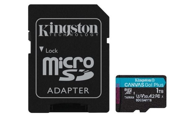 Kingston Canvas Go! Plus - Flashminnekort (microSDXC til SD-adapter inkludert) - 1 TB - A2 / Video Class V30 / UHS-I U3 / Class10 - microSDXC UHS-I