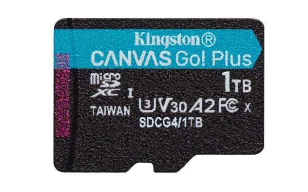 Kingston Canvas Go! Plus - Flashminnekort (microSDXC til SD-adapter inkludert) - 1 TB - A2 / Video Class V30 / UHS-I U3 / Class10 - microSDXC UHS-I