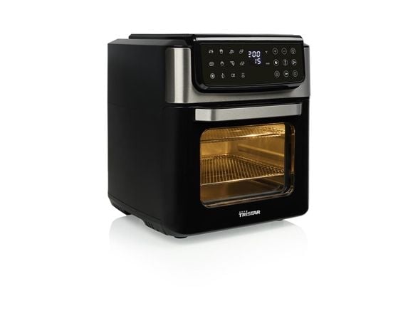 Tristar Heißluft-Ofen Kontrollleuchte Timerfunktion 12 l, Varmluftsfrityr, 12 l, 200 °C, Single/enkelt, Svart, Rustfritt stål, Berøringskontroll